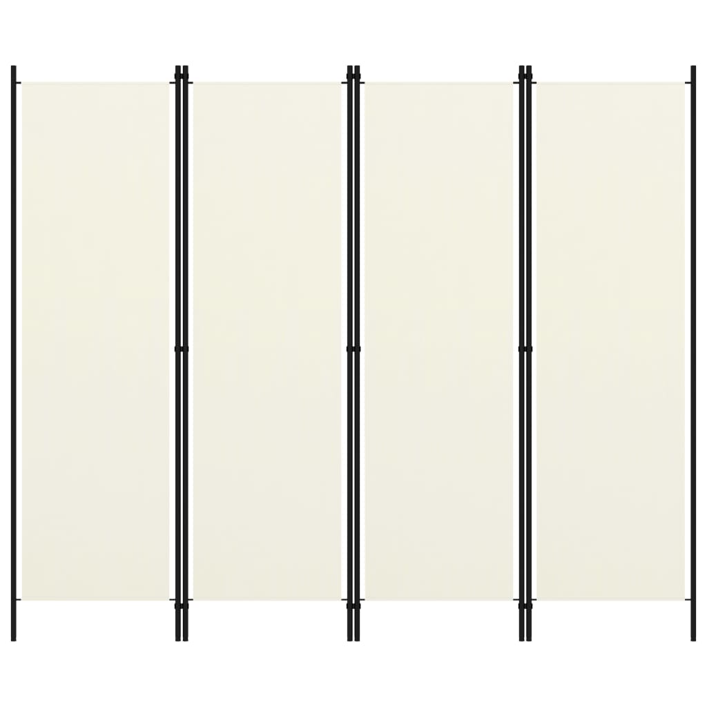 Vidaxl 4 Panel Room Divider White 200X180 Cm Screens & Room Dividers