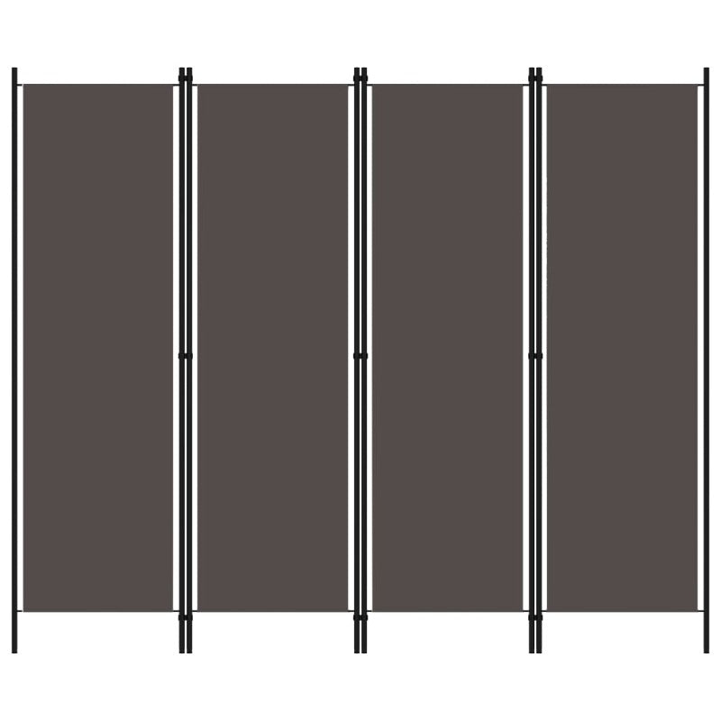 Vidaxl 4 Panel Room Divider Anthracite 200X180 Cm Screens & Room Dividers
