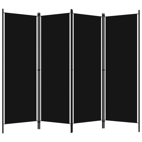 4 Panel Room Divider Black 200X180 Cm Screens & Room Dividers
