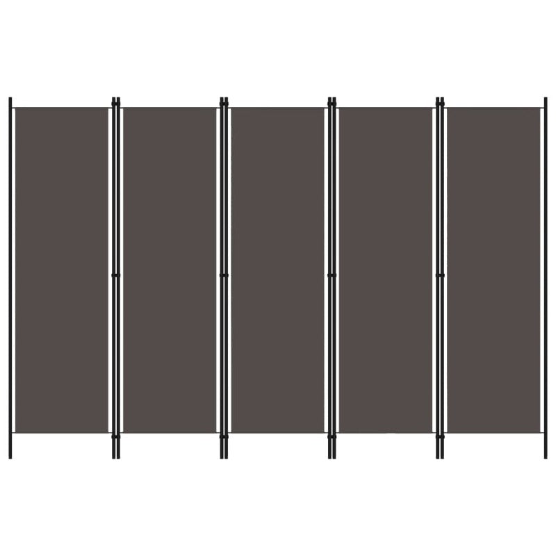 Vidaxl 5 Panel Room Divider Anthracite 250X180 Cm Screens & Room Dividers