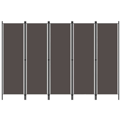 Vidaxl 5 Panel Room Divider Anthracite 250X180 Cm Screens & Room Dividers