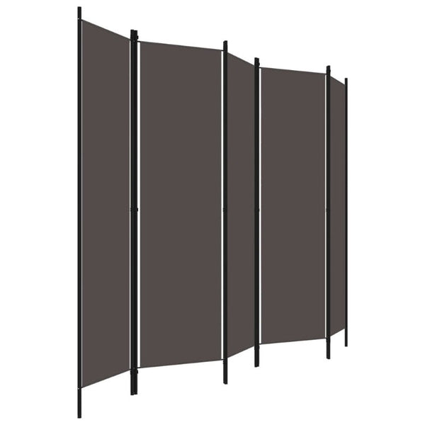 Vidaxl 5 Panel Room Divider Anthracite 250X180 Cm Screens & Room Dividers