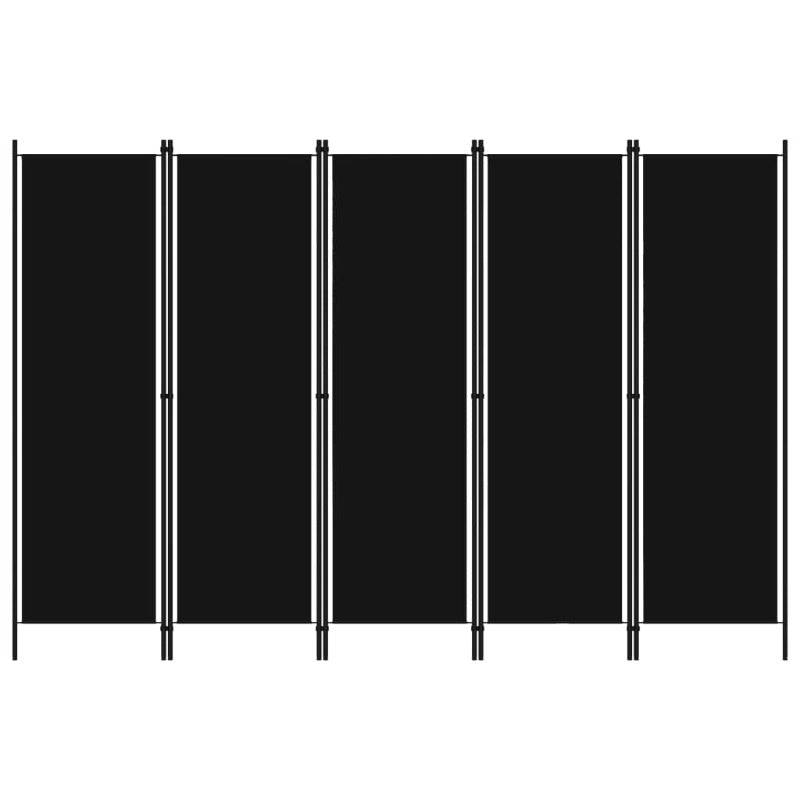 Vidaxl 5 Panel Room Divider Black 250X180 Cm Screens & Room Dividers