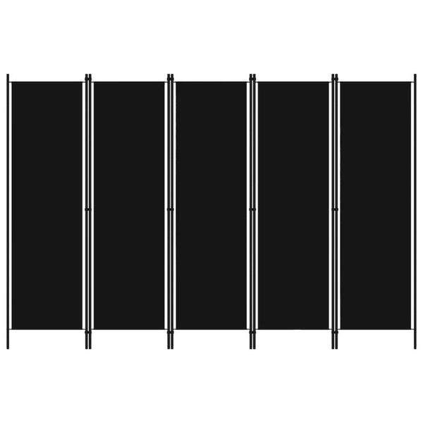 Vidaxl 5 Panel Room Divider Black 250X180 Cm Screens & Room Dividers