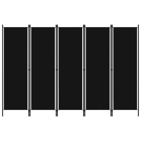 Vidaxl 5 Panel Room Divider Black 250X180 Cm Screens & Room Dividers