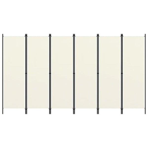 6-Panel Room Divider Cream White 300X180 Cm