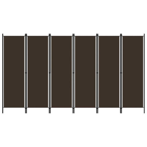 6 Panel Room Divider Brown 300X180 Cm Screens & Room Dividers