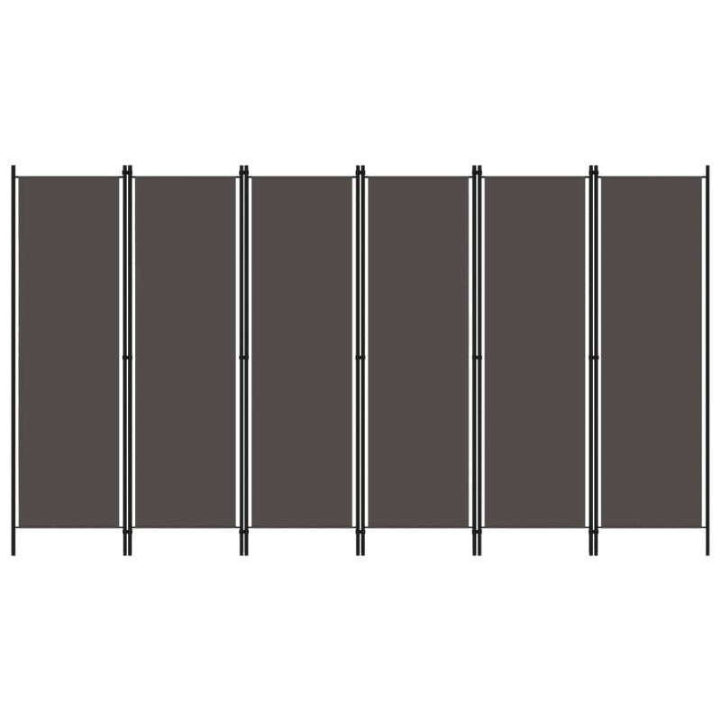 Vidaxl 6 Panel Room Divider Anthracite 300X180 Cm Screens & Room Dividers