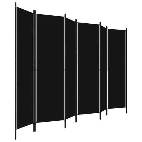 6 Panel Room Divider Black 300X180 Cm Screens & Room Dividers