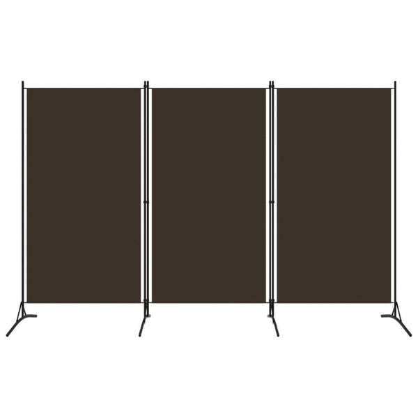 3-Panel Room Divider Brown 260X180 Cm Fabric