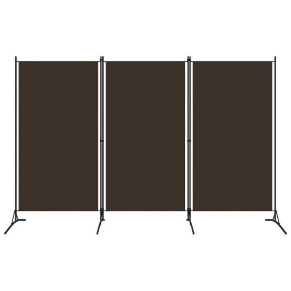 Vidaxl 3 Panel Room Divider Brown 260X180 Cm Fabric Screens & Room Dividers