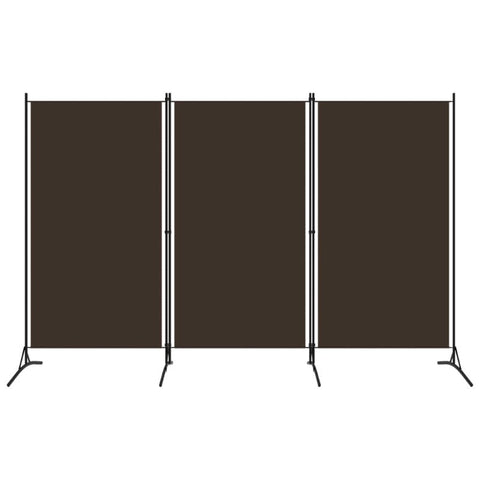 Vidaxl 3 Panel Room Divider Brown 260X180 Cm Fabric Screens & Room Dividers