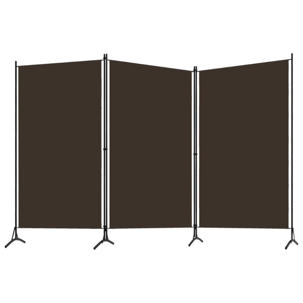 Vidaxl 3 Panel Room Divider Brown 260X180 Cm Fabric Screens & Room Dividers