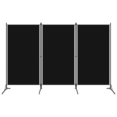 3 Panel Room Divider Black 260X180 Cm Fabric Screens & Room Dividers