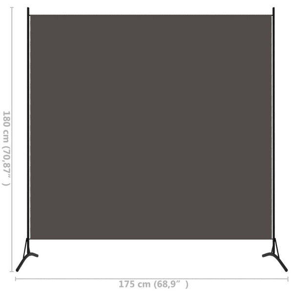 Room Divider Anthracite 175X180 Cm Fabric Screens & Room Dividers