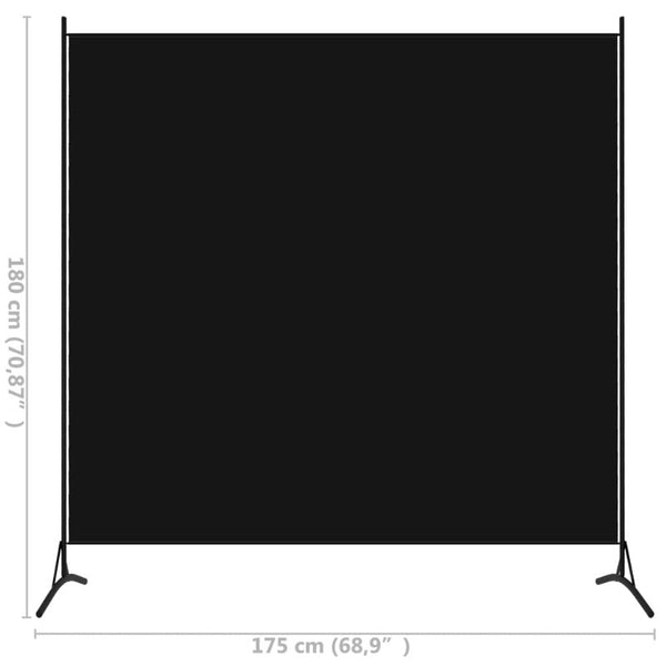 Room Divider Black 175X180 Cm Fabric Screens & Room Dividers