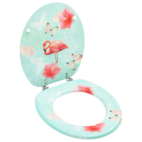 Wc Toilet Seat With Lid Mdf Flamingo Design Toilet Seats