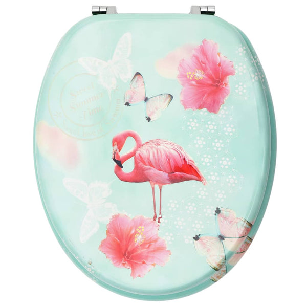 Wc Toilet Seat With Lid Mdf Flamingo Design Toilet Seats