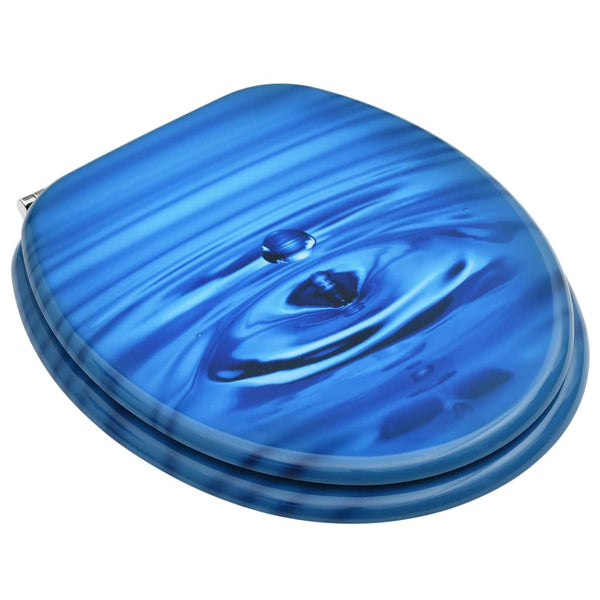Vidaxl Wc Toilet Seat With Lid Mdf Blue Water Drop Design Toilet Seats