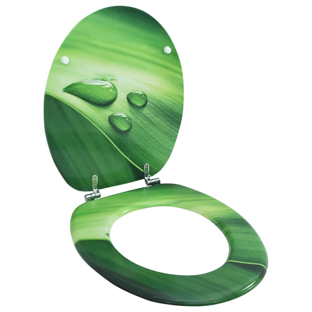 Wc Toilet Seat With Lid Mdf Green Water Drop Design Toilet Seats