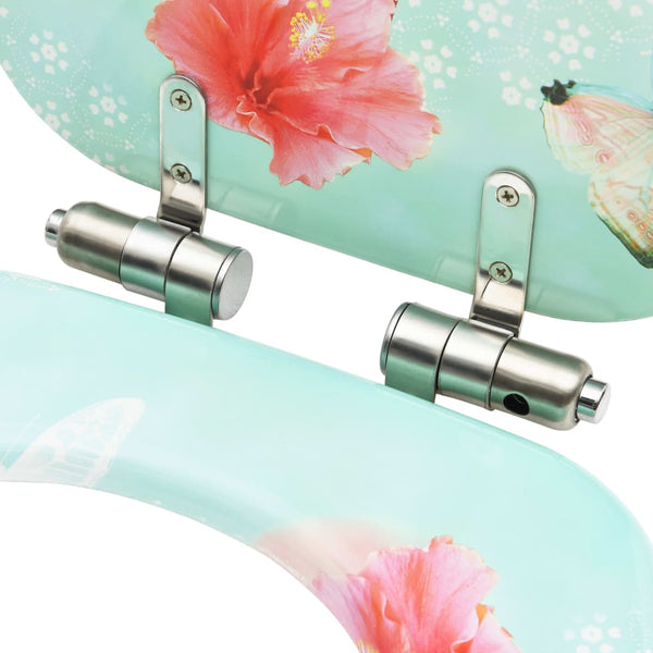 Wc Toilet Seat With Soft Close Lid Mdf Flamingo Design Toilet Seats