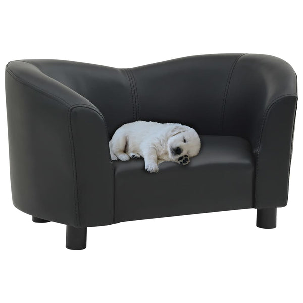 Dog Sofa Black 67X41x39 Cm Faux Leather