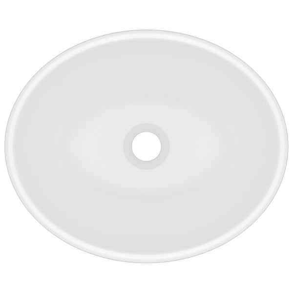 Vidaxl Luxury Basin Oval Shaped Matt White 40X33cm Ceramic Bathroom Sinks