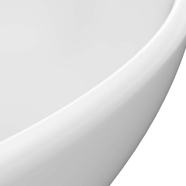 Vidaxl Luxury Basin Oval Shaped Matt White 40X33cm Ceramic Bathroom Sinks