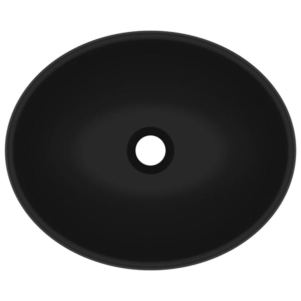Vidaxl Luxury Basin Oval Shaped Matt Black 40X33 Cm Ceramic Bathroom Sinks