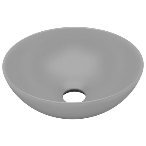 Bathroom Sink Ceramic Light Grey Round