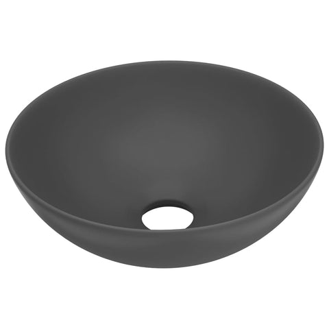 Bathroom Sink Ceramic Dark Grey Round