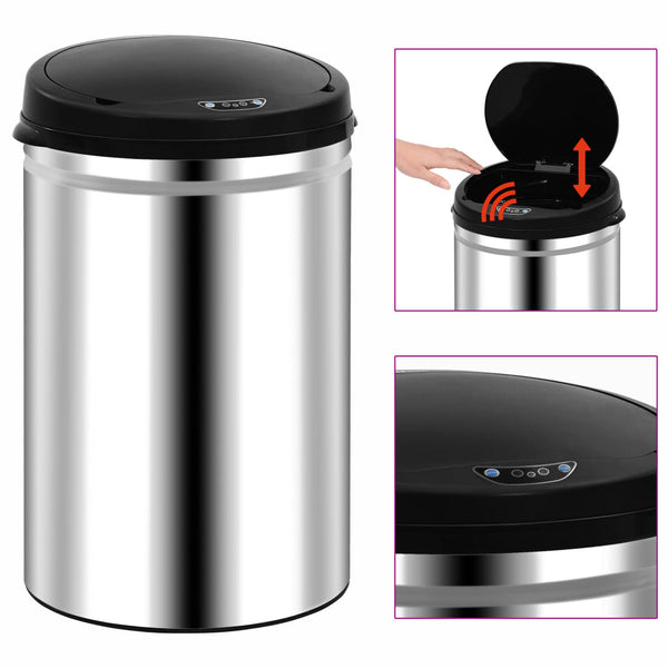Automatic Sensor Dustbin 30 L Stainless Steel Rubbish Bins