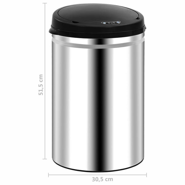 Automatic Sensor Dustbin 30 L Stainless Steel Rubbish Bins