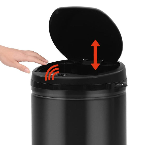 Rubbish Bins Automatic Sensor Dustbin 40 L Carbon Steel Black