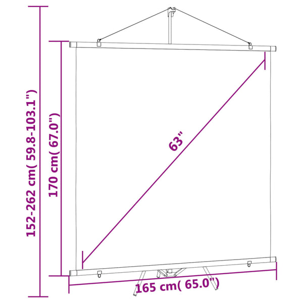 Projection Screen With Tripod 160 Cm 1:1