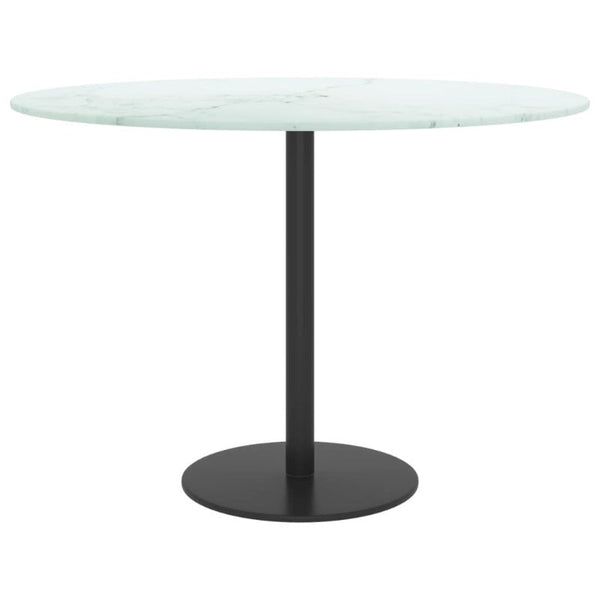 Table Top White 60X0.8 Cm Tempered Glass With Marble Design Tables