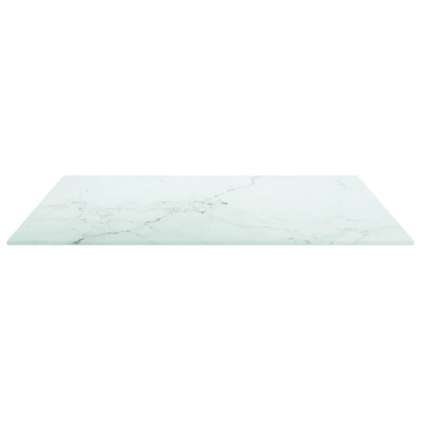 Table Top White 60X60 Cm Mm Tempered Glass With Marble Design Tables