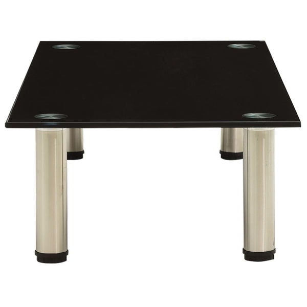 Tv Stand Black 80X35x17 Cm Tempered Glass Tv Stands & Entertainment Units