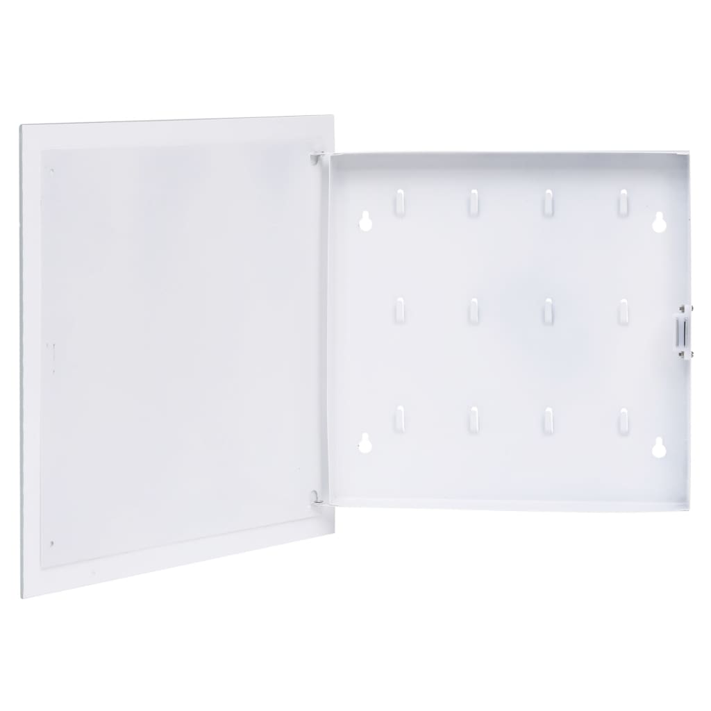Key Box With Magnetic Board White 35X35x5.5 Cm Key Safes Boxes & Hideaways