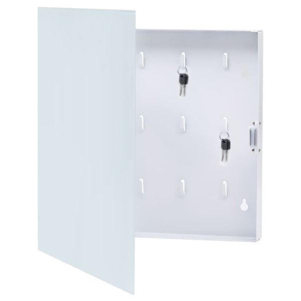 Key Box With Magnetic Board White 35X35x5.5 Cm Key Safes Boxes & Hideaways