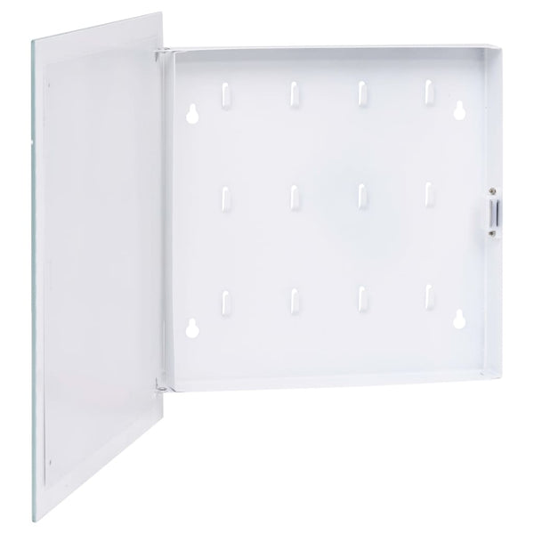 Key Box With Magnetic Board White 35X35x5.5 Cm Key Safes Boxes & Hideaways