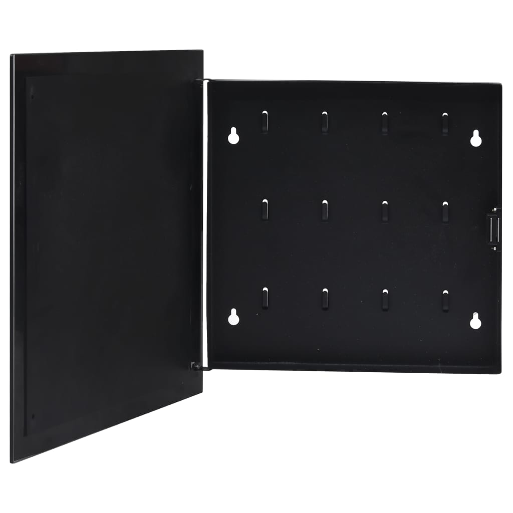 Key Box With Magnetic Board Black 35X35x5.5 Cm Key Holders