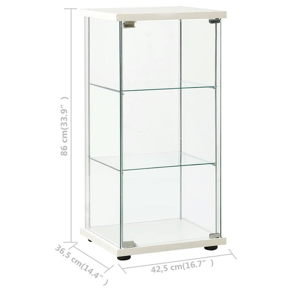 Vidaxl Storage Cabinet Tempered Glass White Storage Boxes