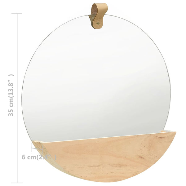 Wall Mirror Solid Pinewood 35 Cm Mirrors