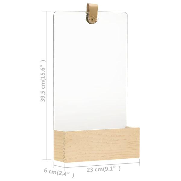 Wall Mirror Solid Pinewood 23X39.5 Cm Mirrors