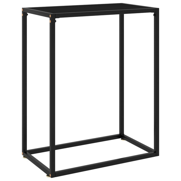Console Table Black 60X35x75 Cm Tempered Glass Hall Tables