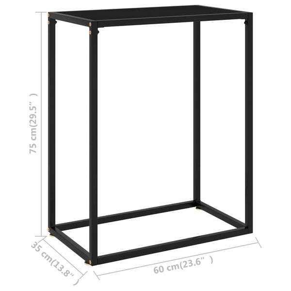 Vidaxl Console Table Black 60X35x75 Cm Tempered Glass Side Tables