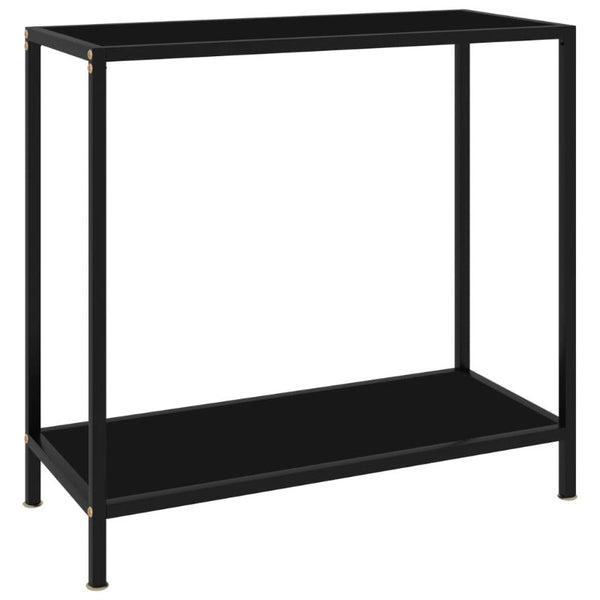 Console Table Black 80X35x75 Cm Tempered Glass Tables