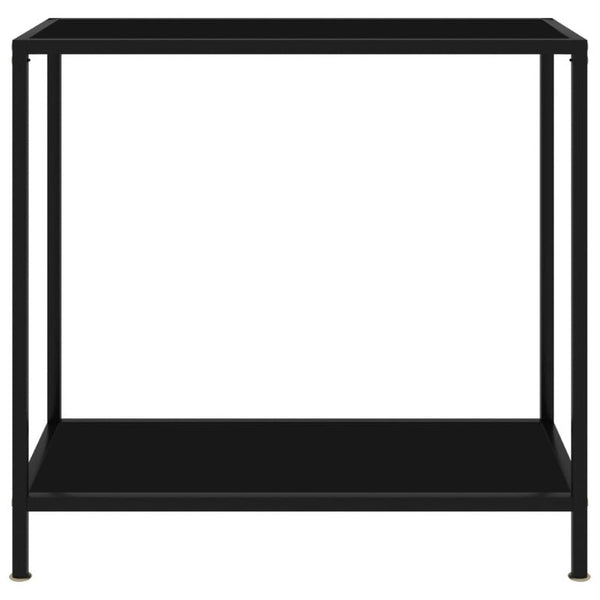 Console Table Black 80X35x75 Cm Tempered Glass Tables