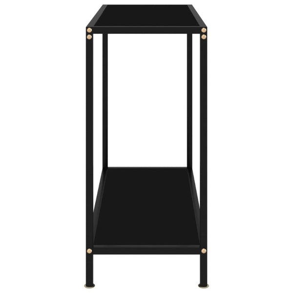 Console Table Black 80X35x75 Cm Tempered Glass Tables